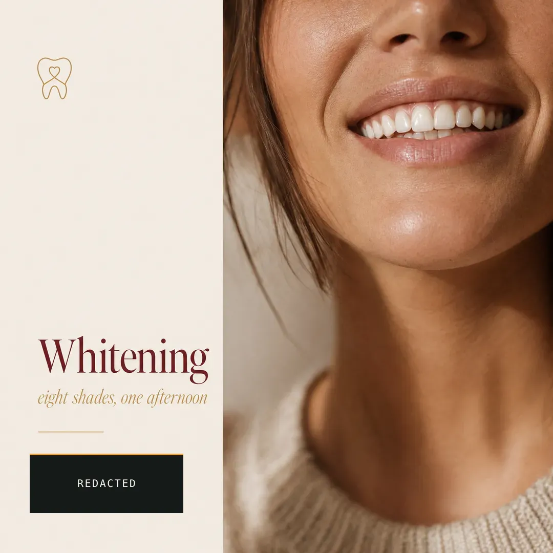 Withdrawn concept advertisement for Vero Dental, an invented clinic. Held back for: location rendered, idealised body, unsourced claim.