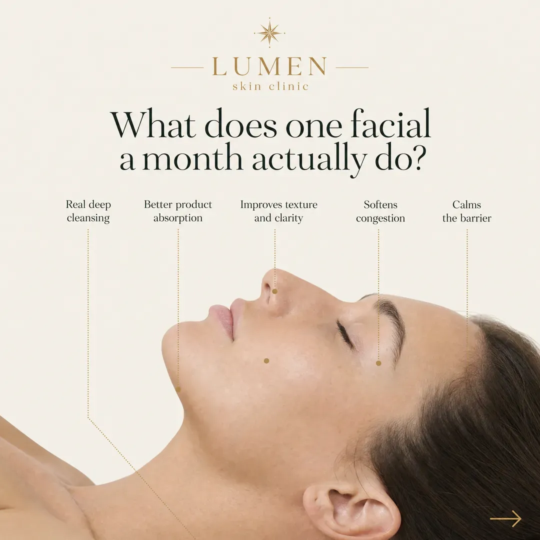 Withdrawn concept advertisement for Lumen Skin Clinic, an invented clinic. Held back for: personal attributes, unsourced claim.